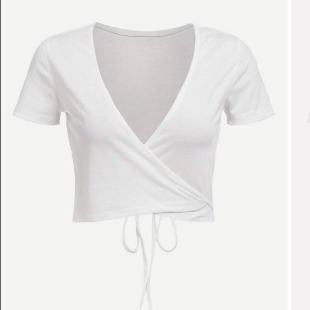 White Crop Top Tie